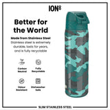 Leak Proof Slim Water Bottle, Stainless Steel, Camouflage, 20oz