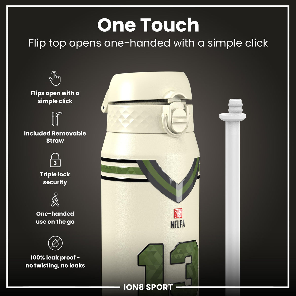 NFL x Ion8 Sports, Insulated Bottle, Icon Series, Mike Evans, 24oz