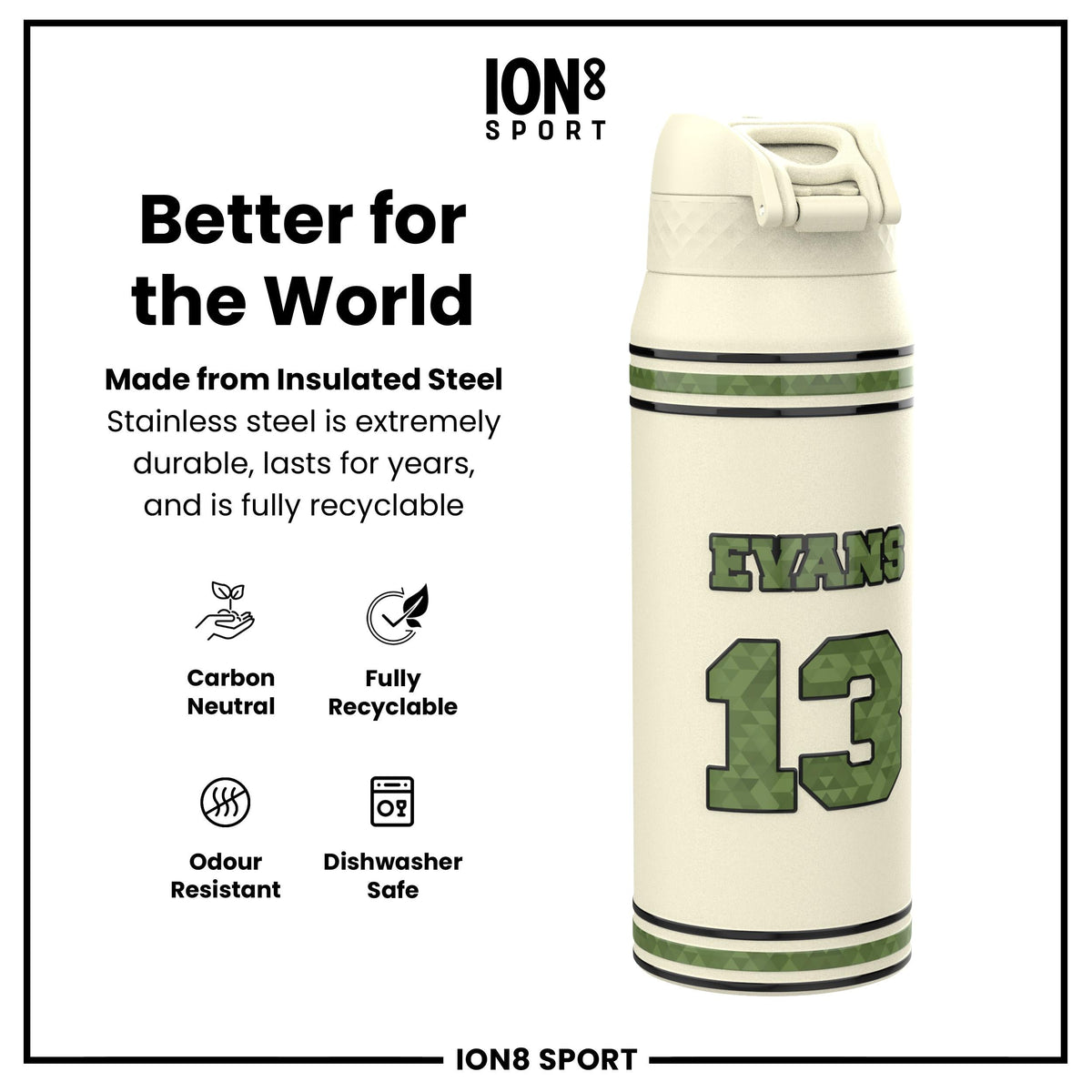 NFL x Ion8 Sports, Insulated Bottle, Icon Series, Mike Evans, 24oz