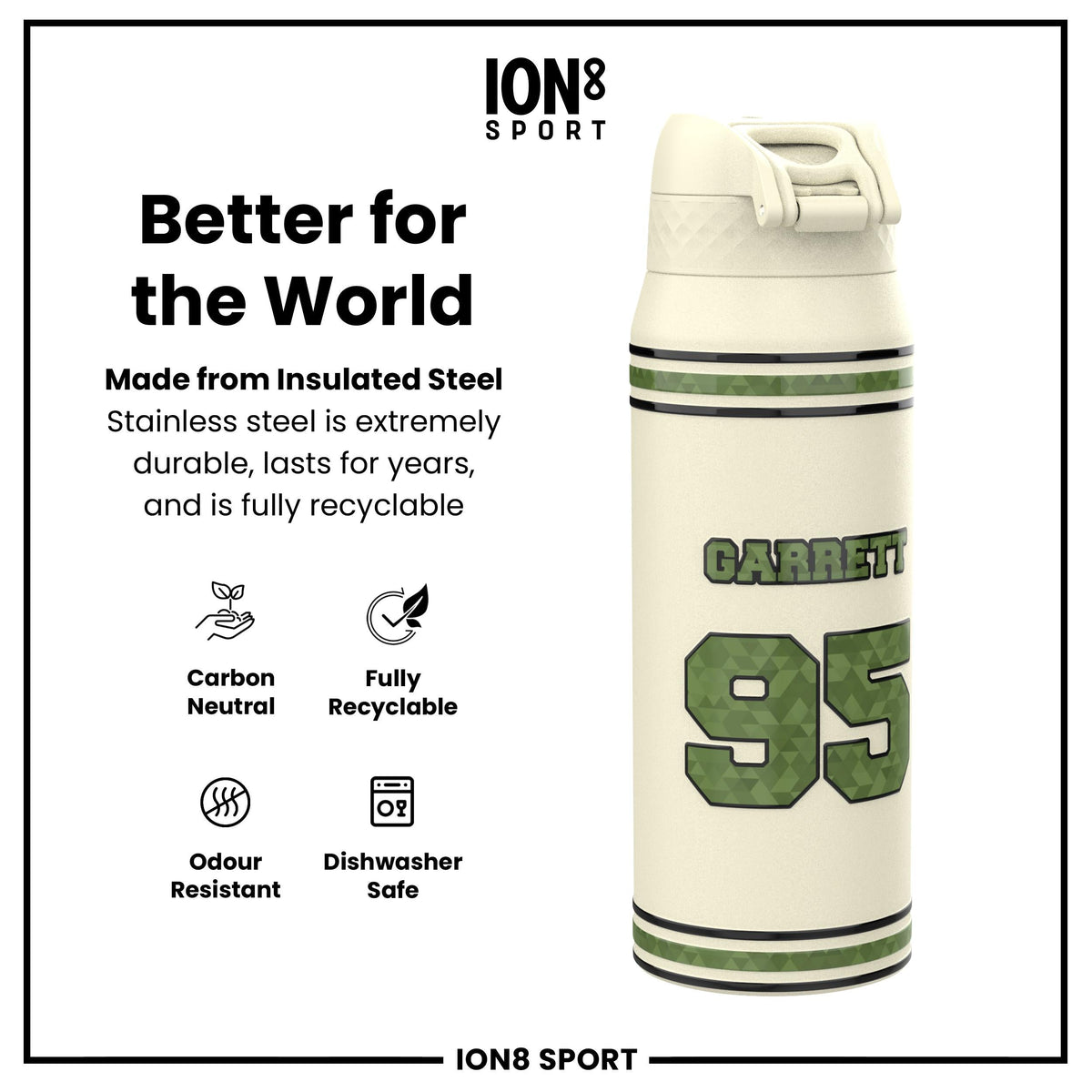NFL x Ion8 Sports, Insulated Bottle, Icon Series, Myles Garrett, 24oz