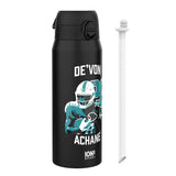 NFL x Ion8 Sports, Insulated Bottle, Locked In Series, De'von Achane, 24oz
