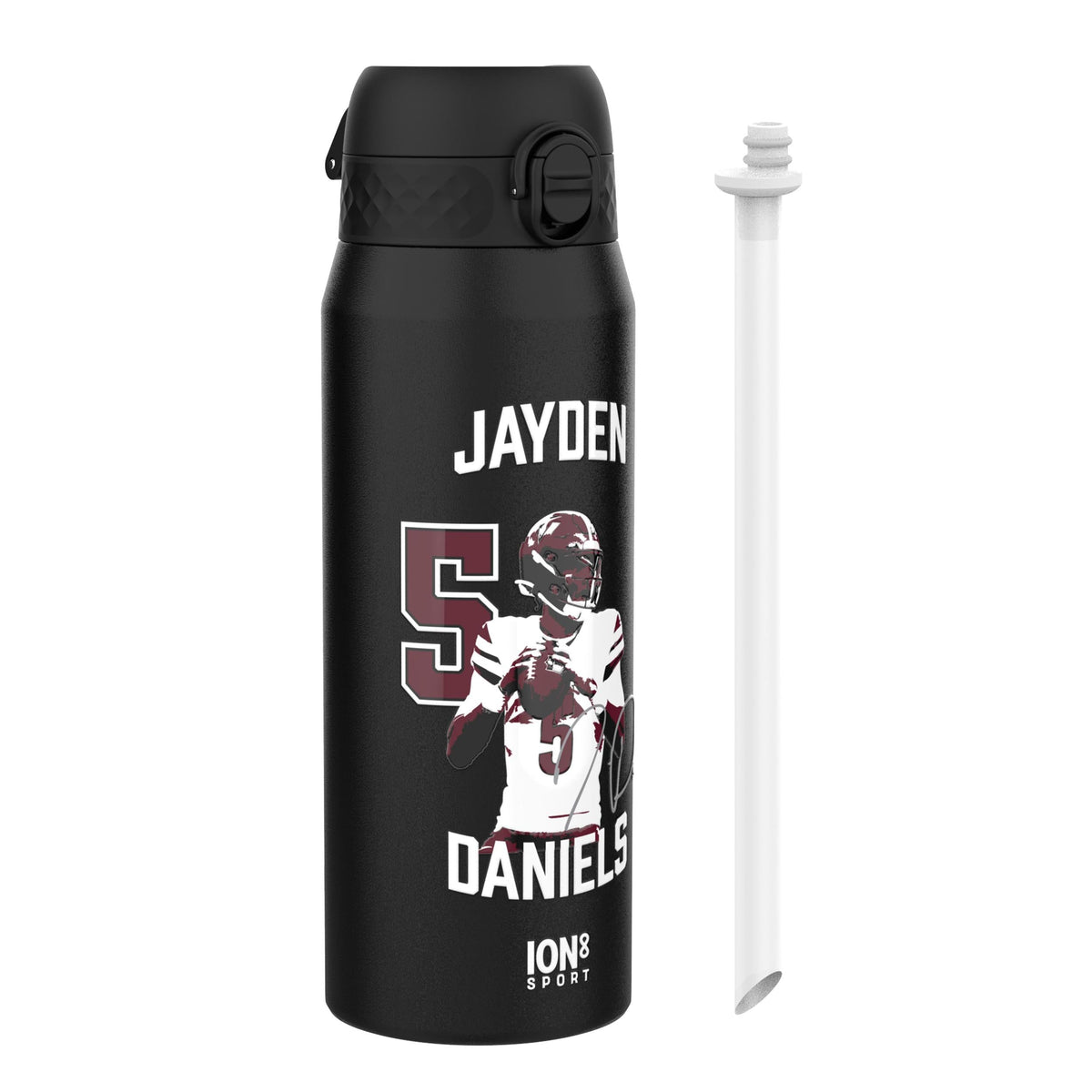 NFL x Ion8 Sports, Insulated Bottle, Locked In Series, Jayden Daniels, 24oz