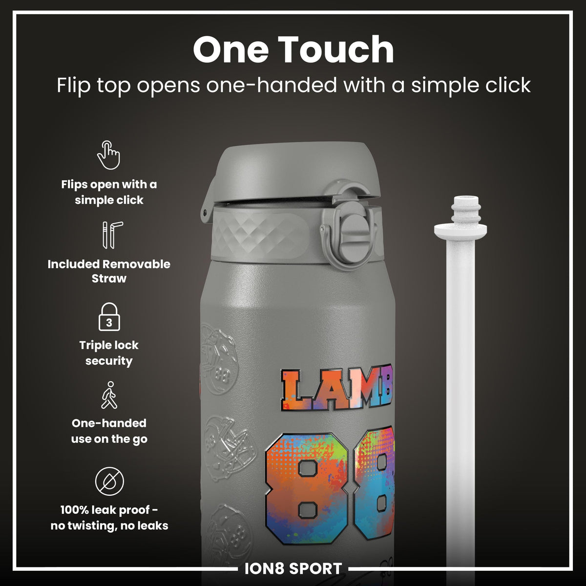 NFL x Ion8 Sports, Insulated Bottle, Signature Series, CeeDee Lamb, 24oz