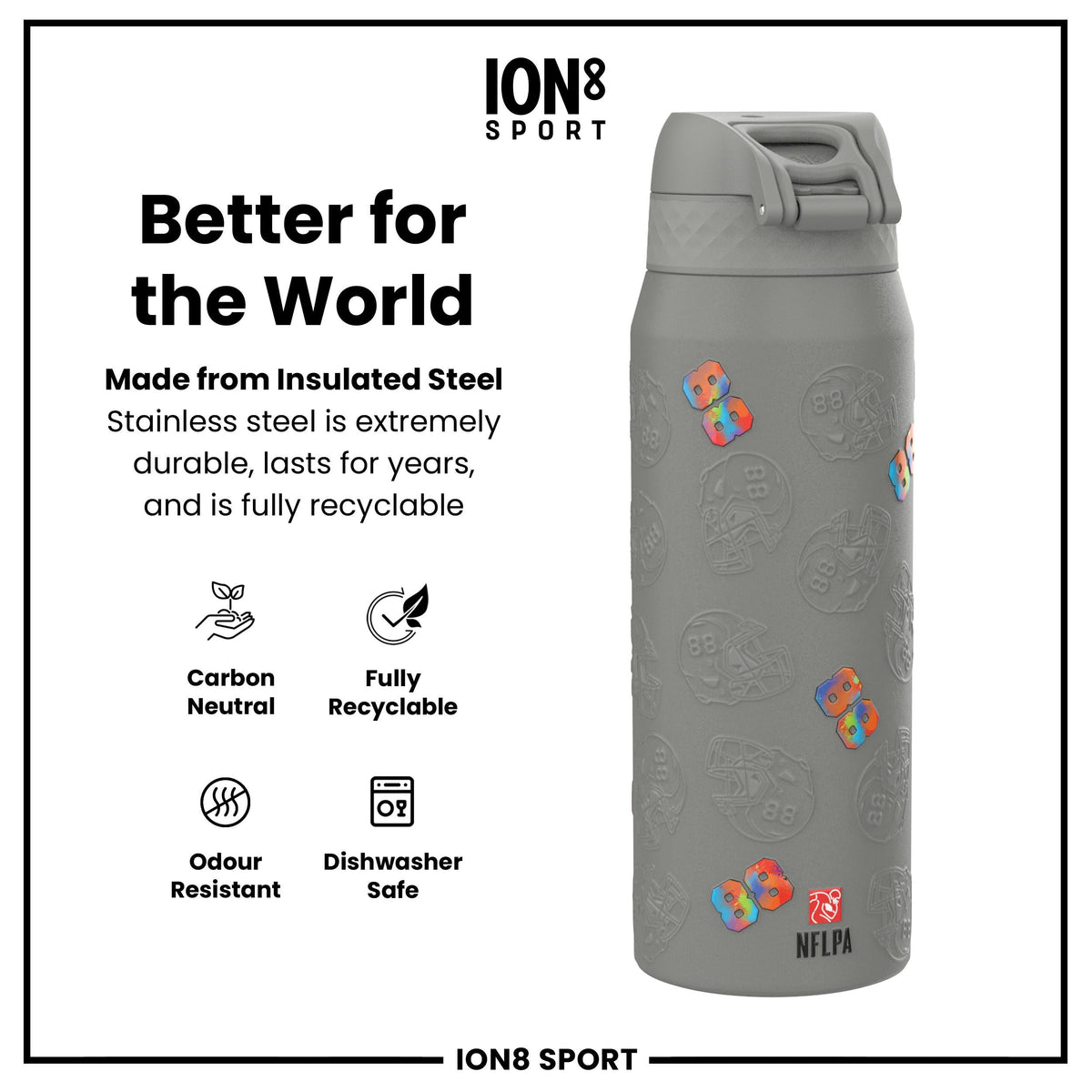 NFL x Ion8 Sports, Insulated Bottle, Signature Series, CeeDee Lamb, 24oz
