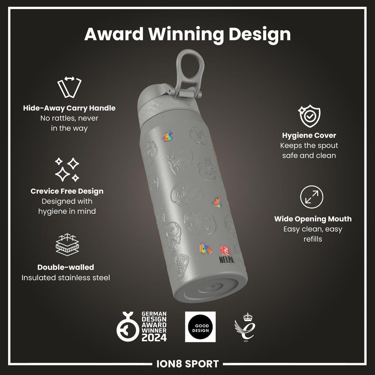 NFL x Ion8 Sports, Insulated Bottle, Signature Series, DK Metcalf, 24oz
