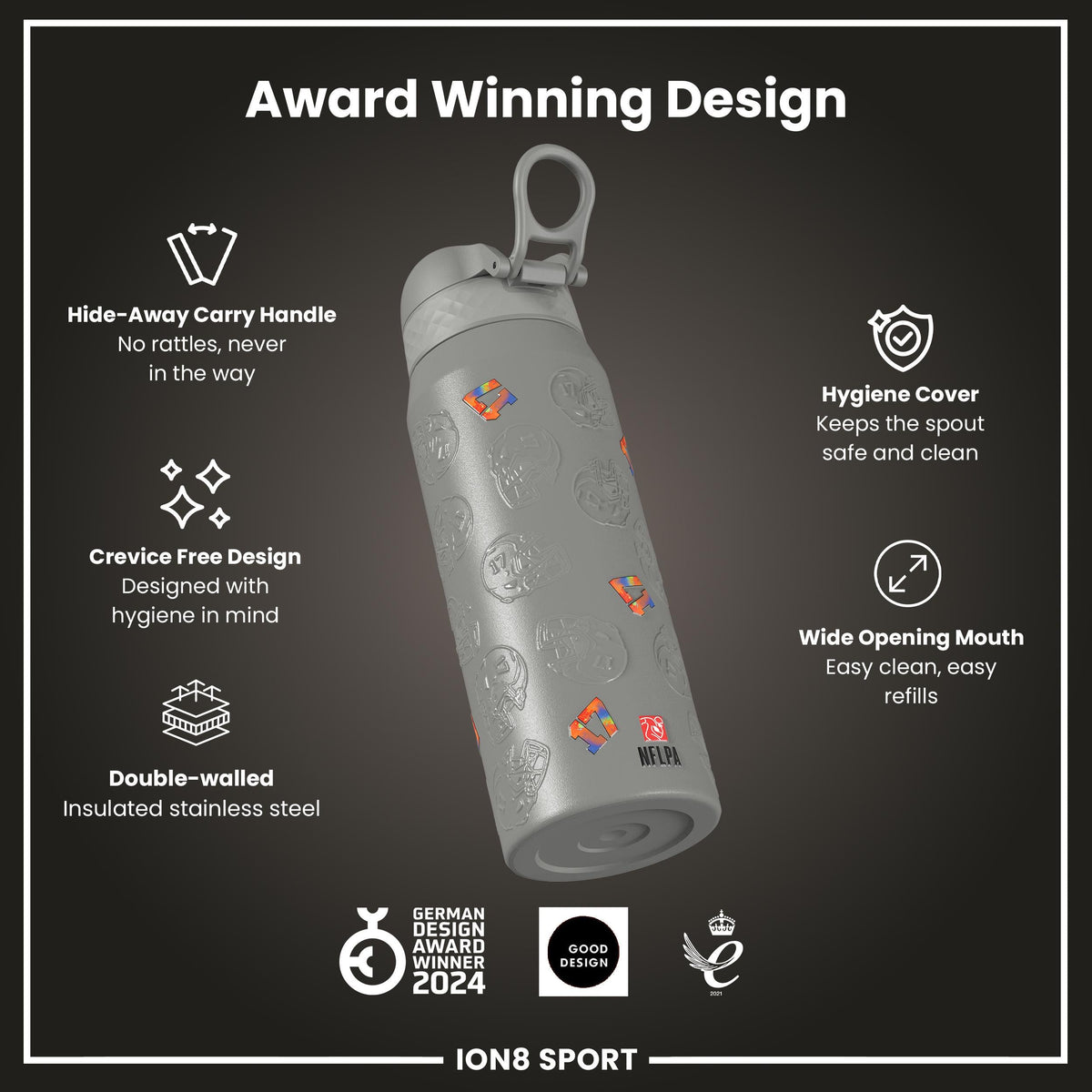 NFL x Ion8 Sports, Insulated Bottle, Signature Series, Josh Allen, 24oz