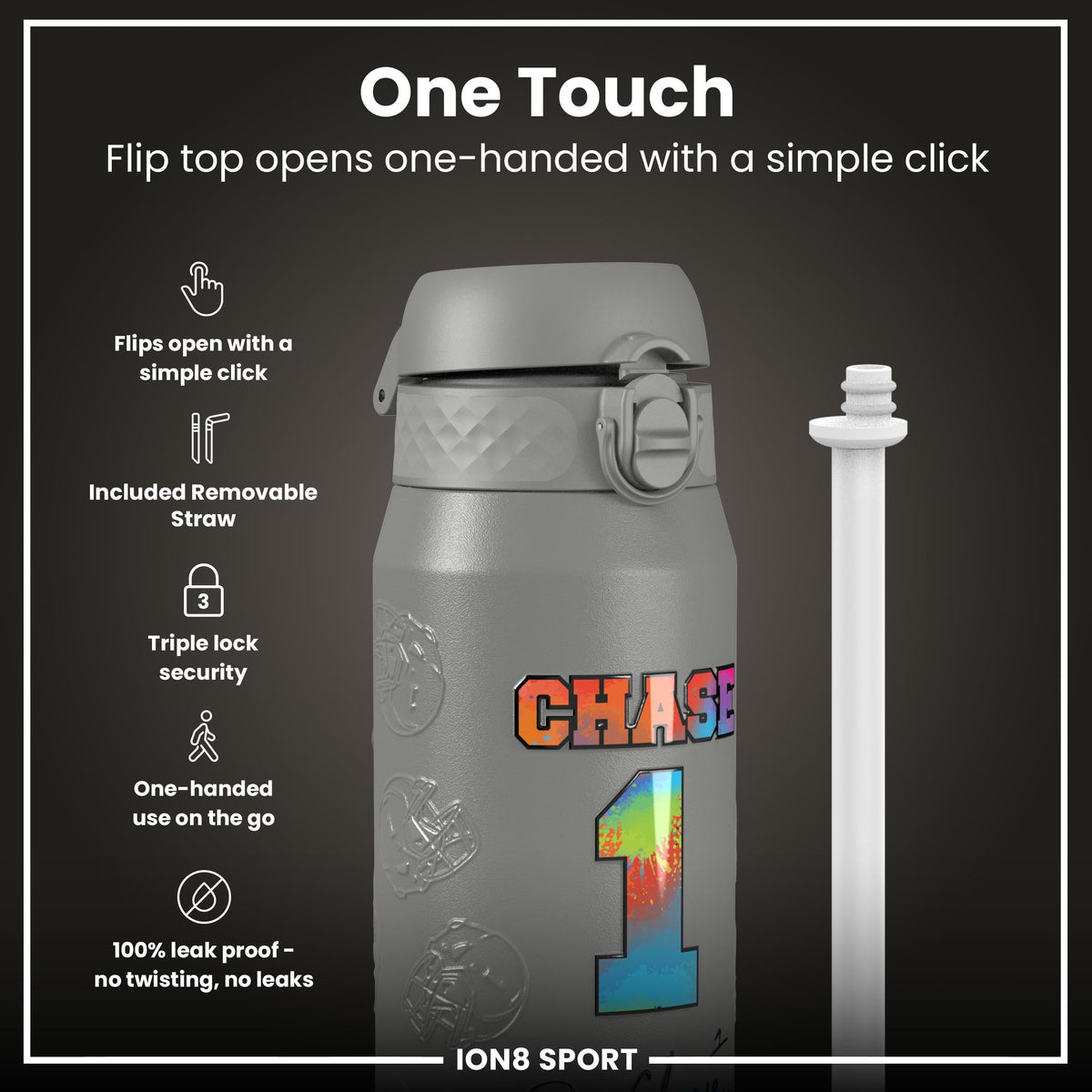 NFL x Ion8 Sports, Insulated Bottle, Signature Series, Ja'Marr Chase, 24oz