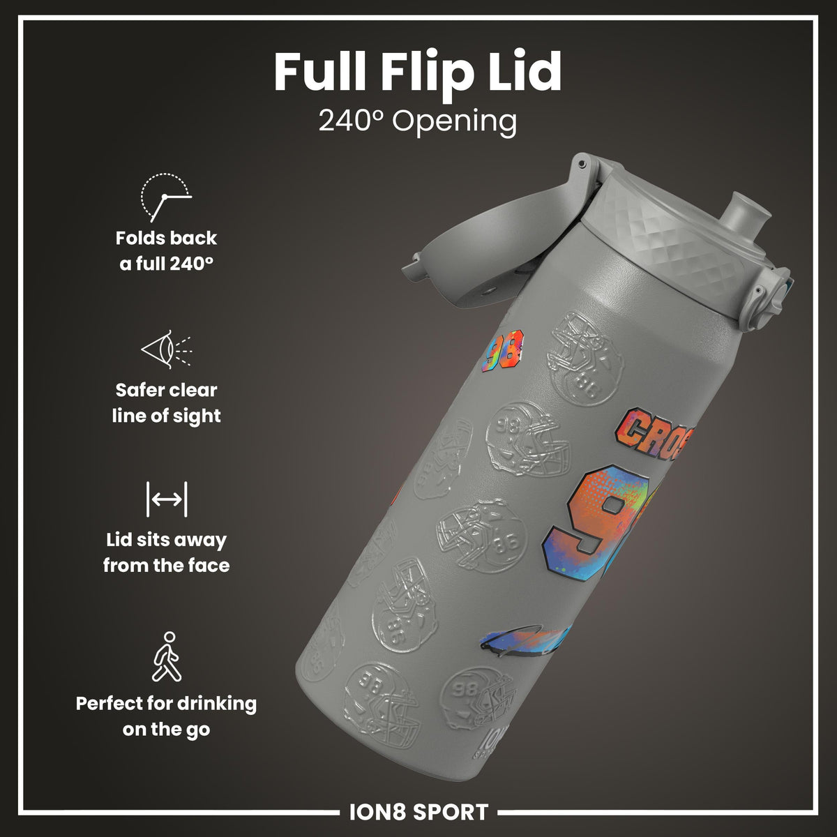 NFL x Ion8 Sports, Insulated Bottle, Signature Series, Maxx Crosby, 24oz